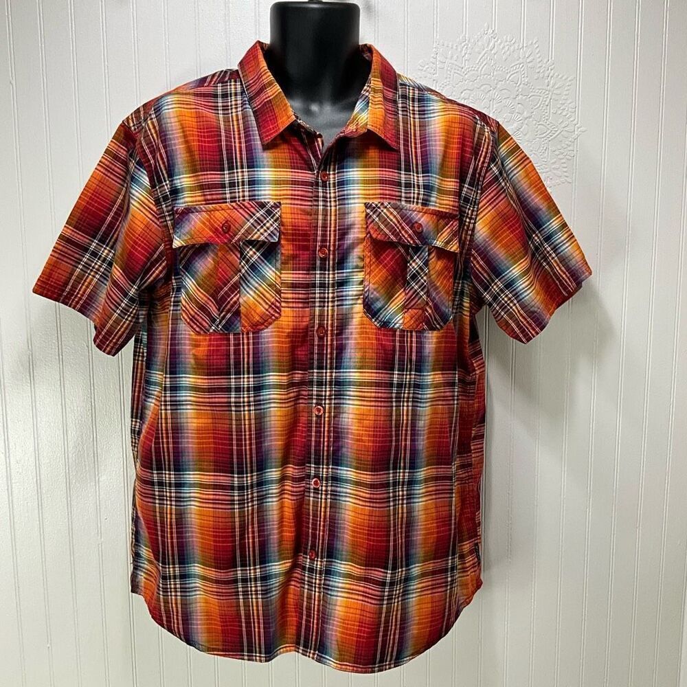 PRANA Short Sleeve Plaid Shirt